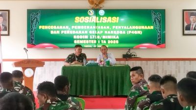 Kodim 1710/Mimika Gelar Sosialisasi P4GN, Tegaskan Komitmen Perangi Narkoba